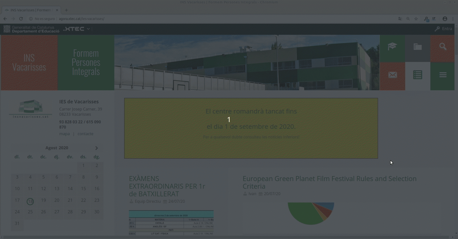 Inici de sessió i cerca de cursos