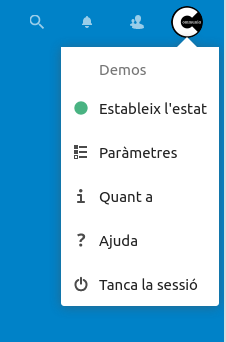 Menu usuaria