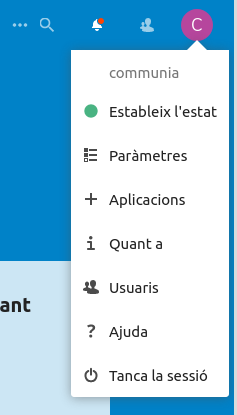 Menu usuaris