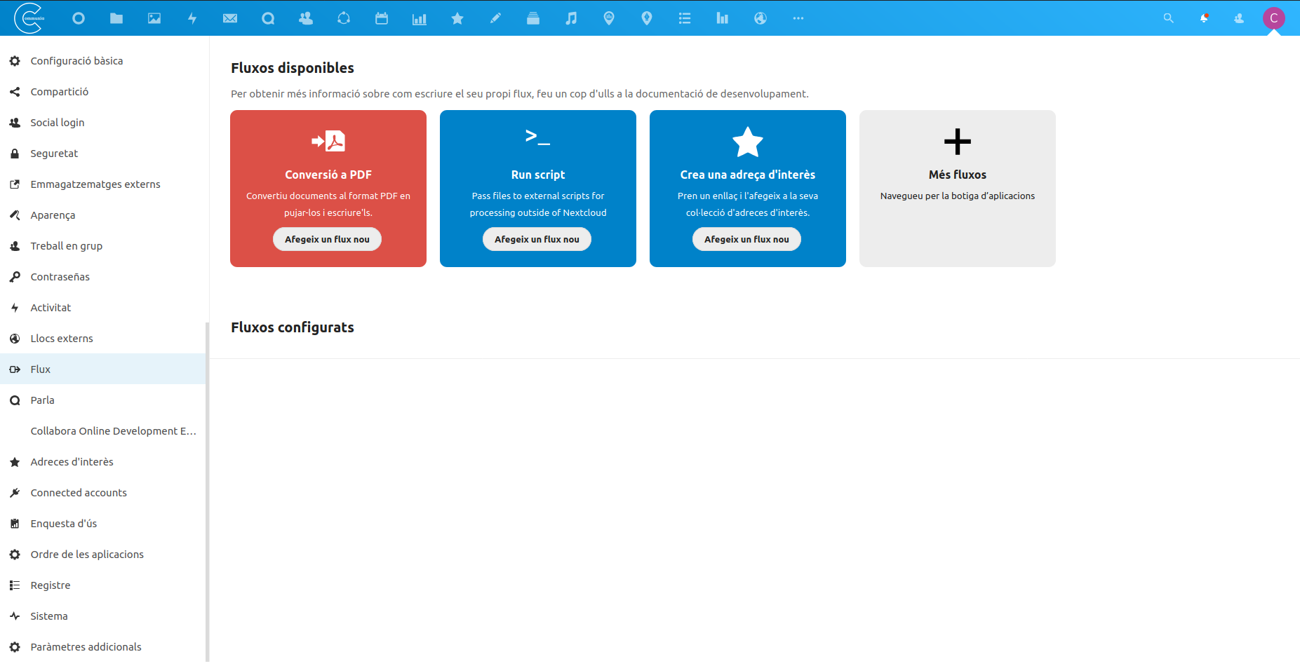 Panell flow nextcloud
